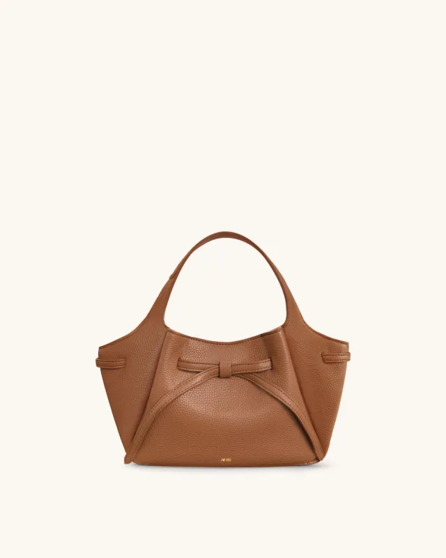 Mabel Soft Bow Tote Bag - Caramel Brown sold by JW PEI