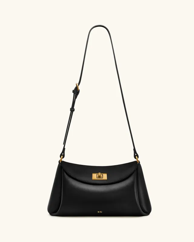 Greta Twist-Lock Crossbody Bag - Black sold by JW PEI