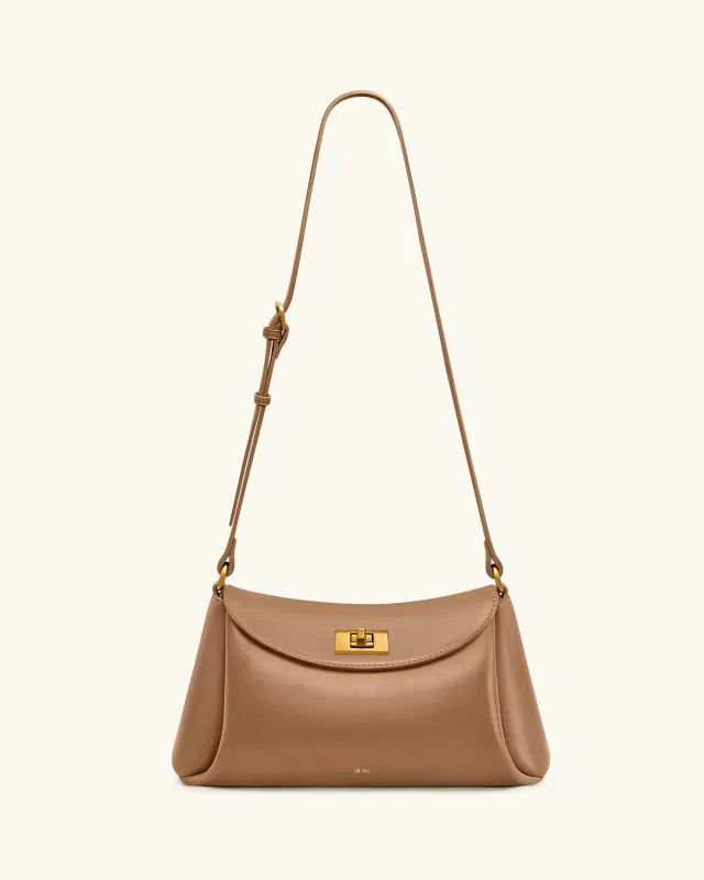 Greta Twist-Lock Crossbody Bag - Brown sold by JW PEI