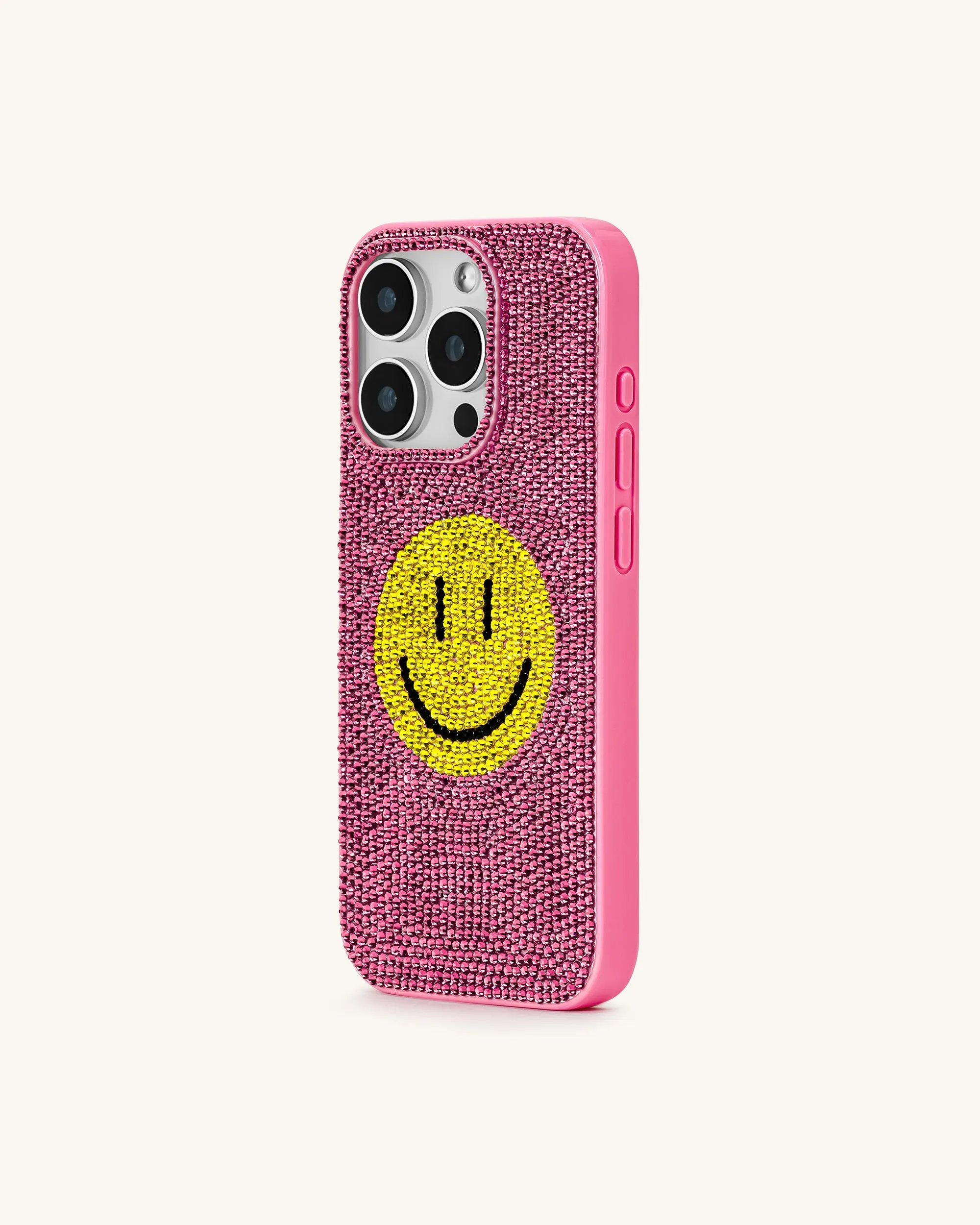 Smile Face Artificial Crystal Phone Case - Pink sold by JW PEI product image thumbnail 2