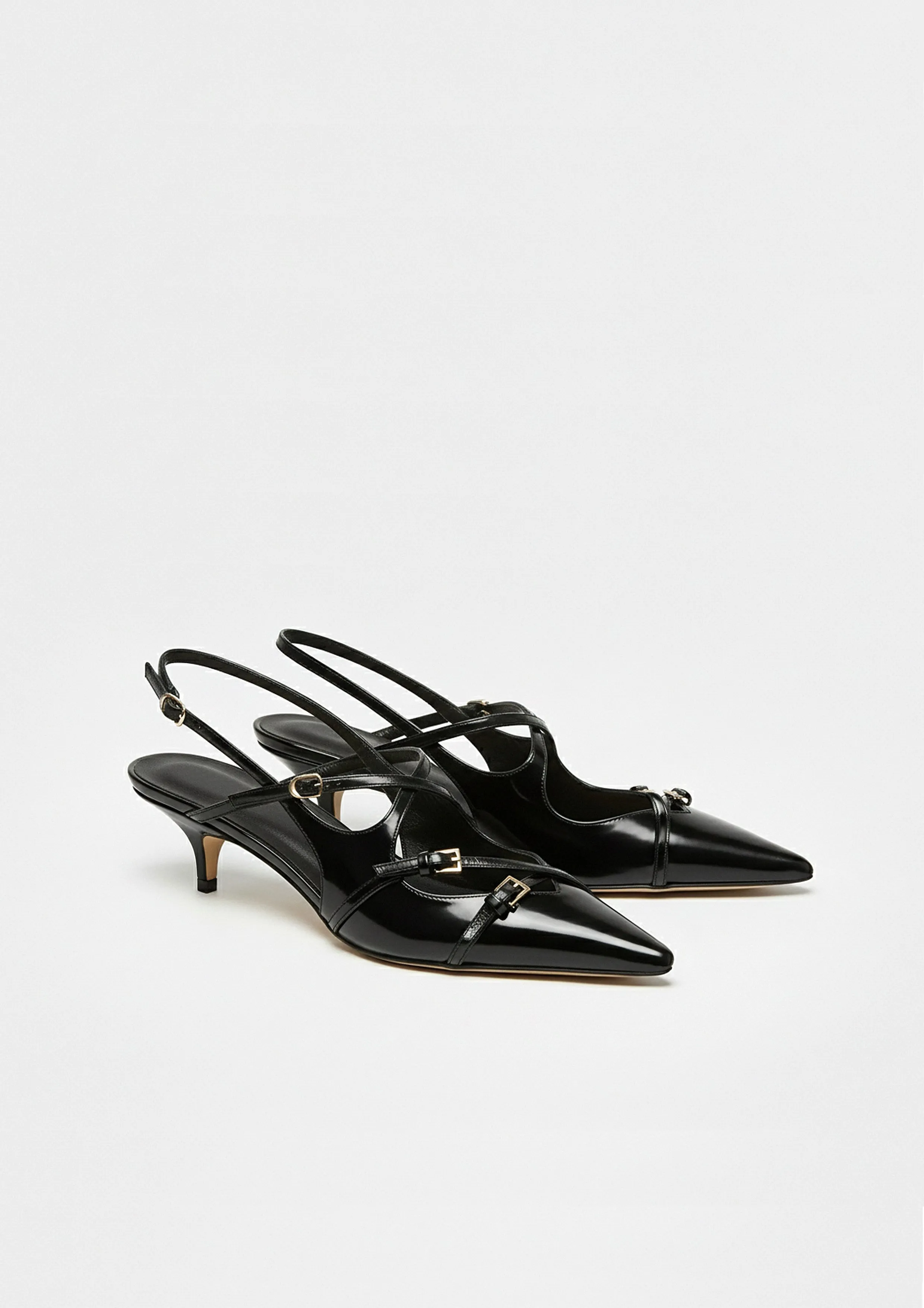 Maya Buckled Slingbacks – Black sold by JW PEI