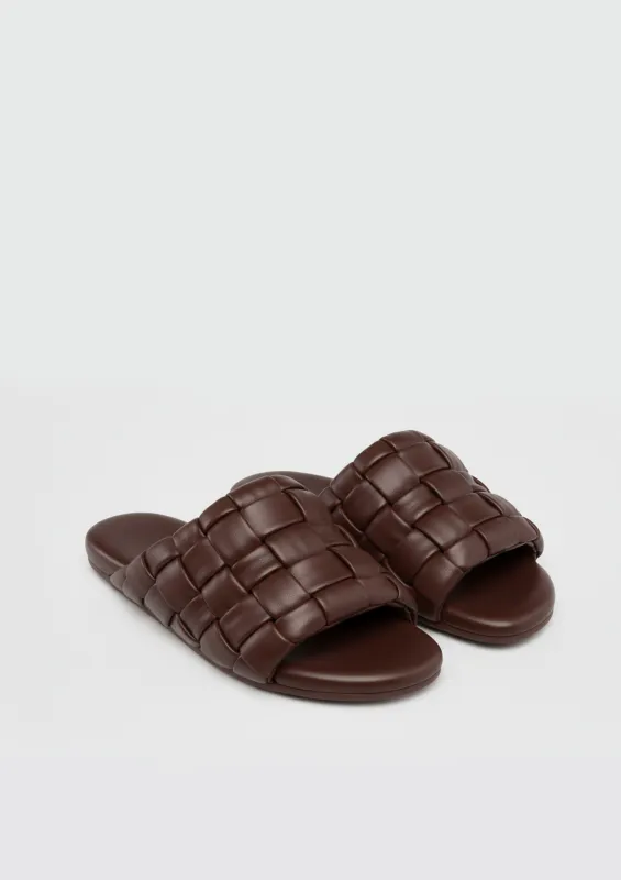 Maya Woven Slides – Brown sold by JW PEI