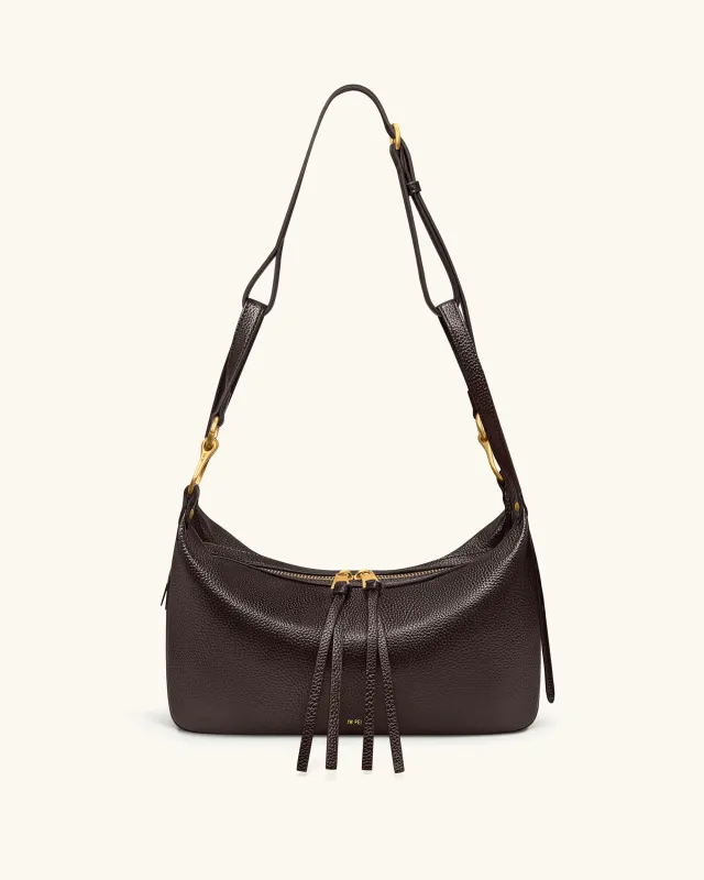 Selia Soft-Grain Crossbody Bag - Dark Brown sold by JW PEI