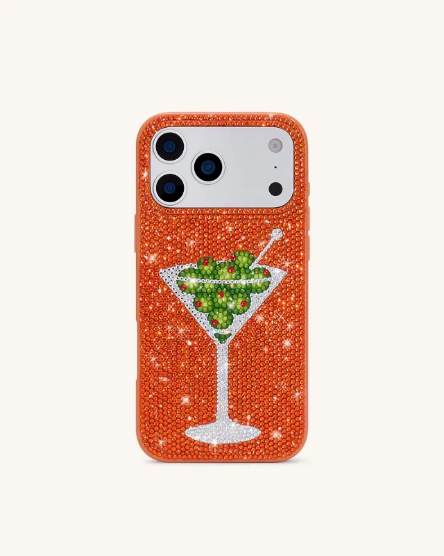 Olive Martini Artificial Crystal Phone Case - Orange sold by JW PEI