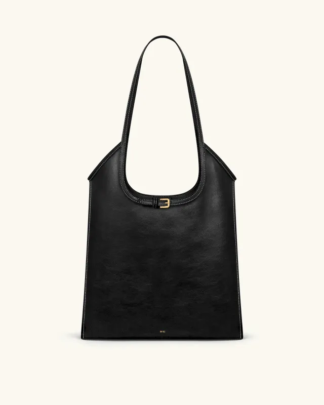Brooke Belted Embellished Shoulder Tote Bag - Black sold by JW PEI