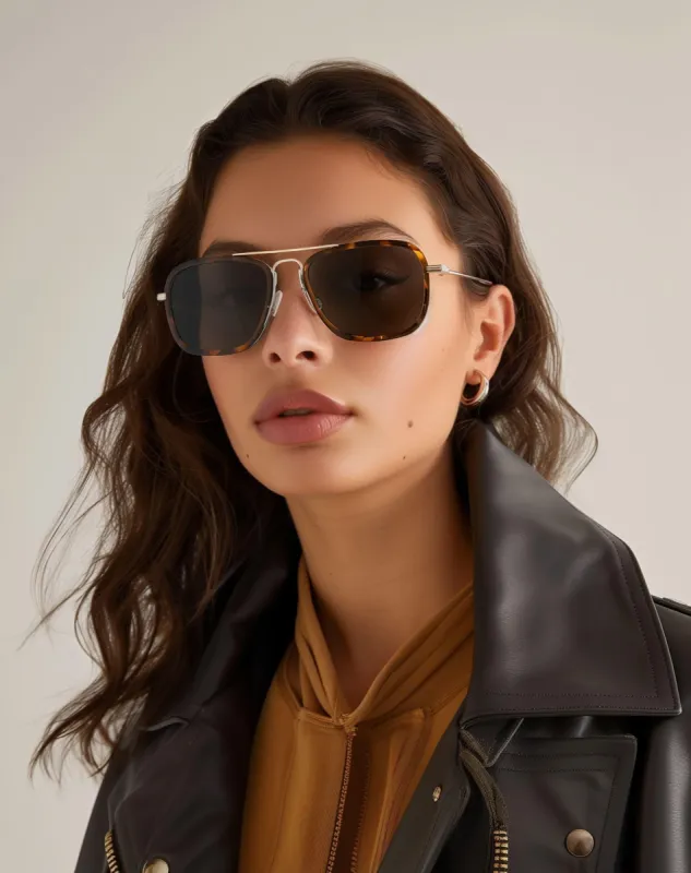 Bridget Aviator Frame Sunglasses - Brown sold by JW PEI