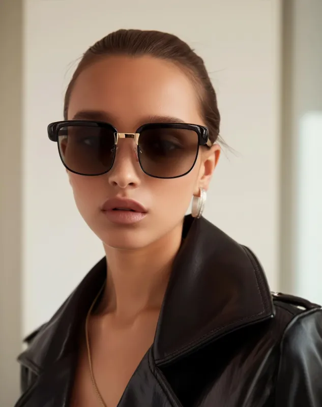 Square Frame Sunglasses - Black sold by JW PEI
