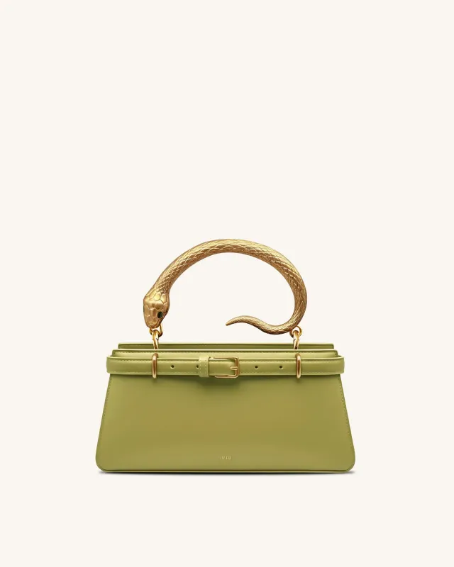 Elena Snake Handle Top Handle Bag - Matcha Green sold by JW PEI