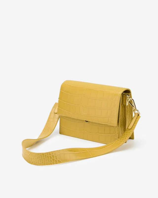 Mini Flap Bag - Mustard Croc sold by JW PEI