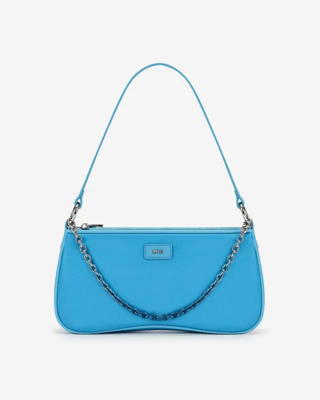 Eva Satin Gradient Chain Shoulder Bag - Lake Blue sold by JW PEI