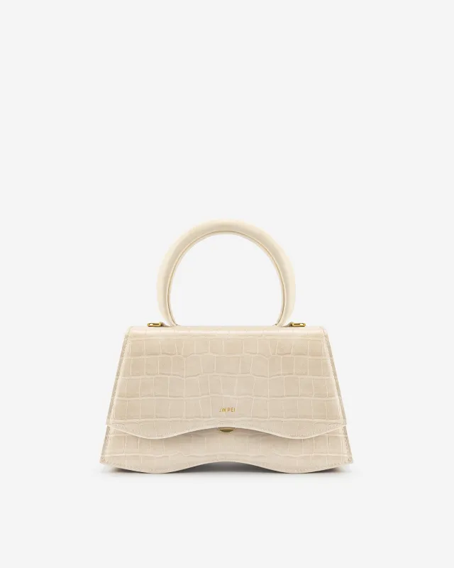 Molly Top Handle Bag - Light Beige Croc sold by JW PEI