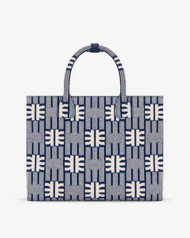 FEI Jacquard Knit Medium Tote Bag - Navy sold by JW PEI