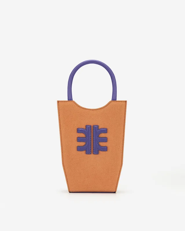 FEI Faux Suede Phone Bag - Orange & Purple sold by JW PEI