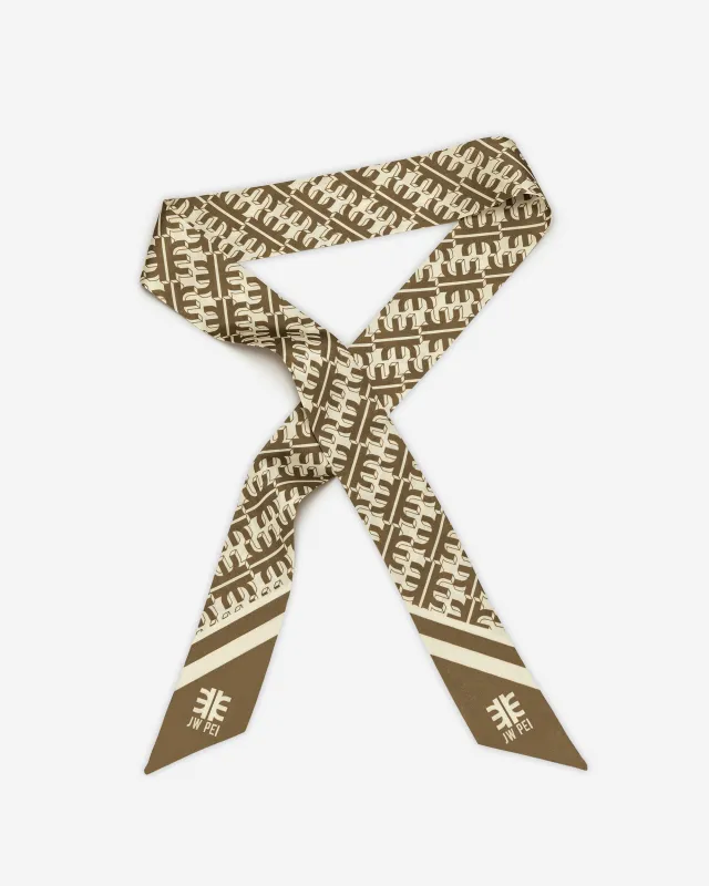 FEI Faux Silk Twill Scarf - Brown made by JW PEI