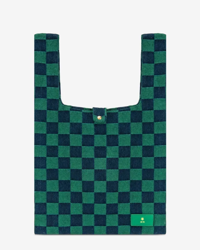 Molly Checkerboard Market Bag - Jungle Green sold by JW PEI