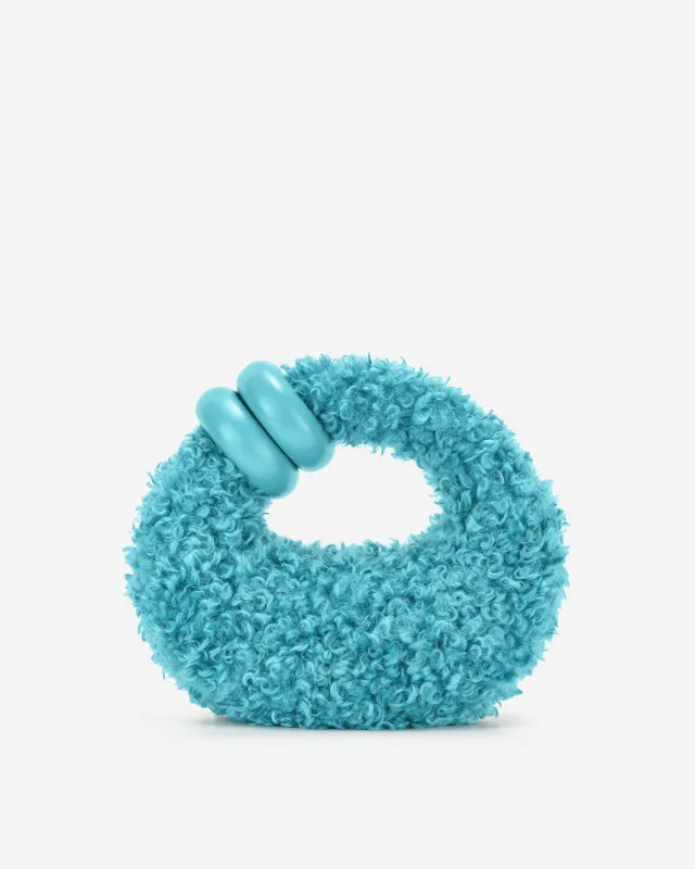 Abacus Faux Fur Top Handle Bag - Lake Blue sold by JW PEI