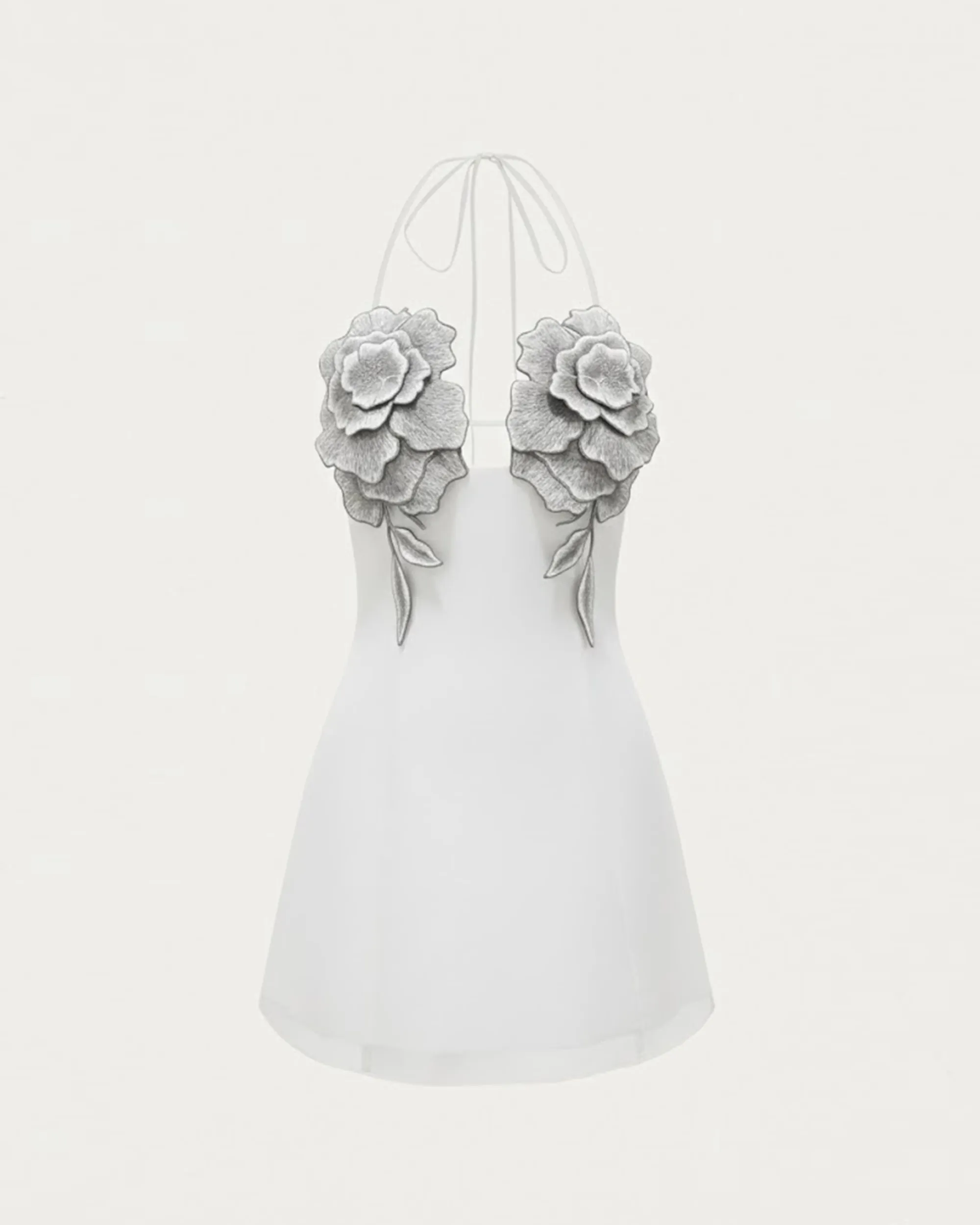 Flower Embroidered Mini Dress - White sold by JW PEI product image thumbnail 2