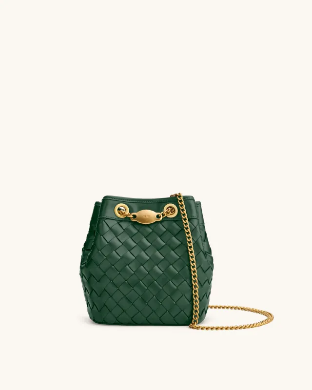 Yara Hand-Woven Bucket Bag - Green sold by JW PEI