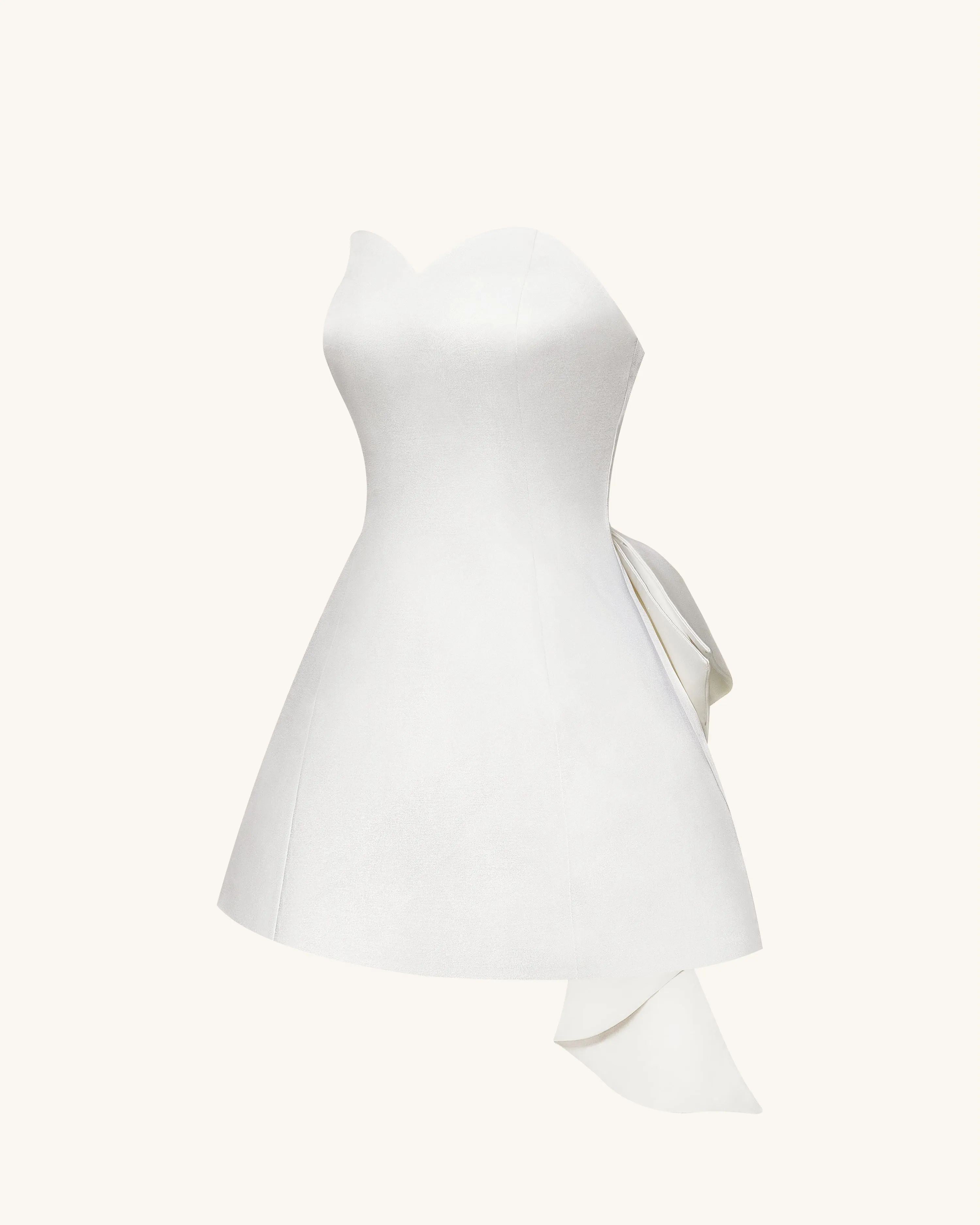 Satin Strapless Bow-Back Mini Dress - White sold by JW PEI product image thumbnail 5