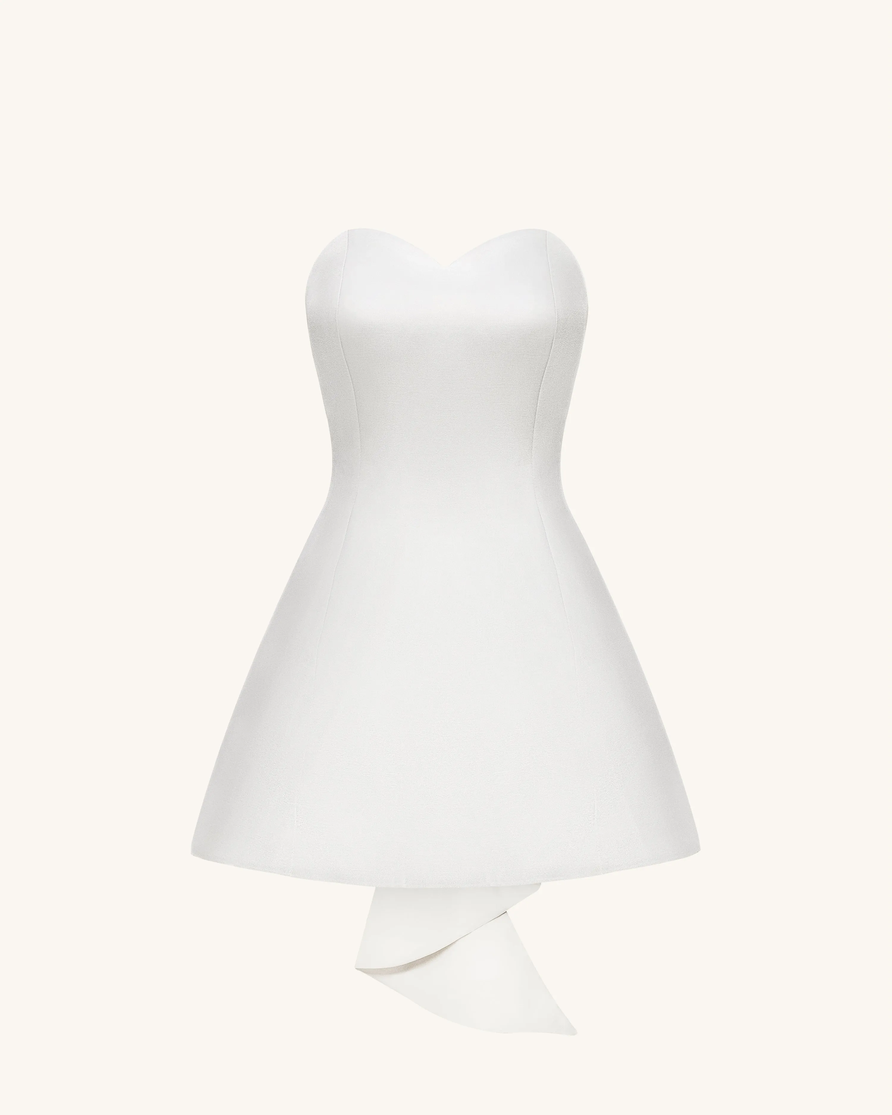 Satin Strapless Bow-Back Mini Dress - White sold by JW PEI product image thumbnail 4