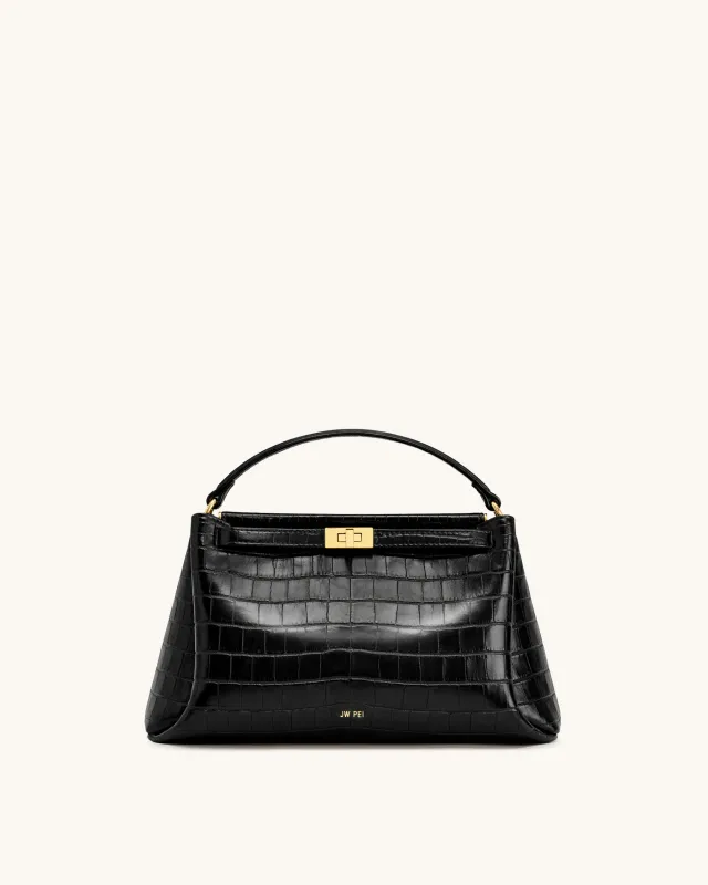 Carmen Top Handle Bag - Black Croc sold by JW PEI