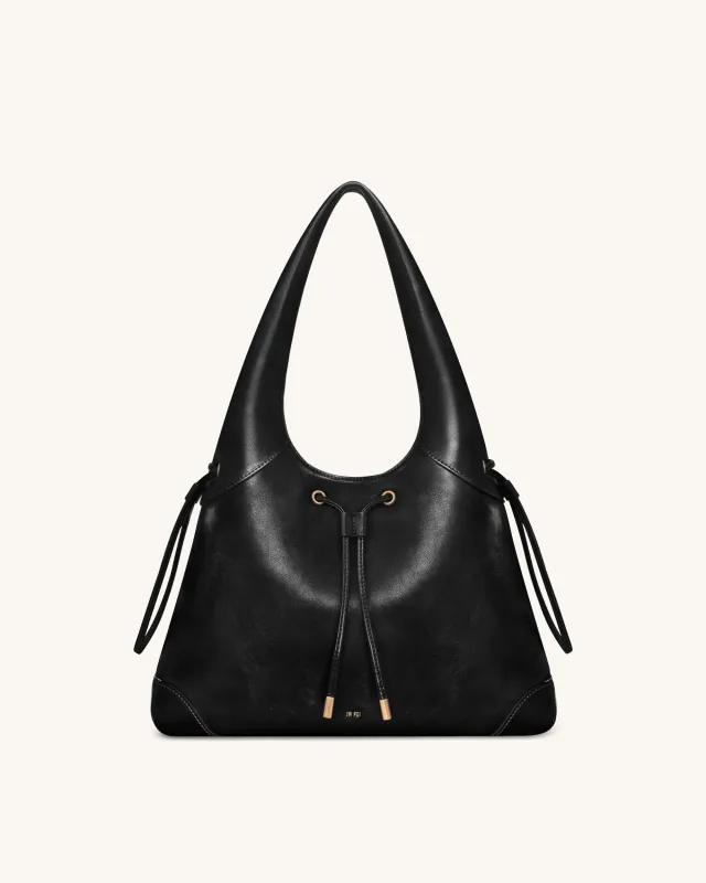 Elara Drawstring Hobo Bag - Black sold by JW PEI