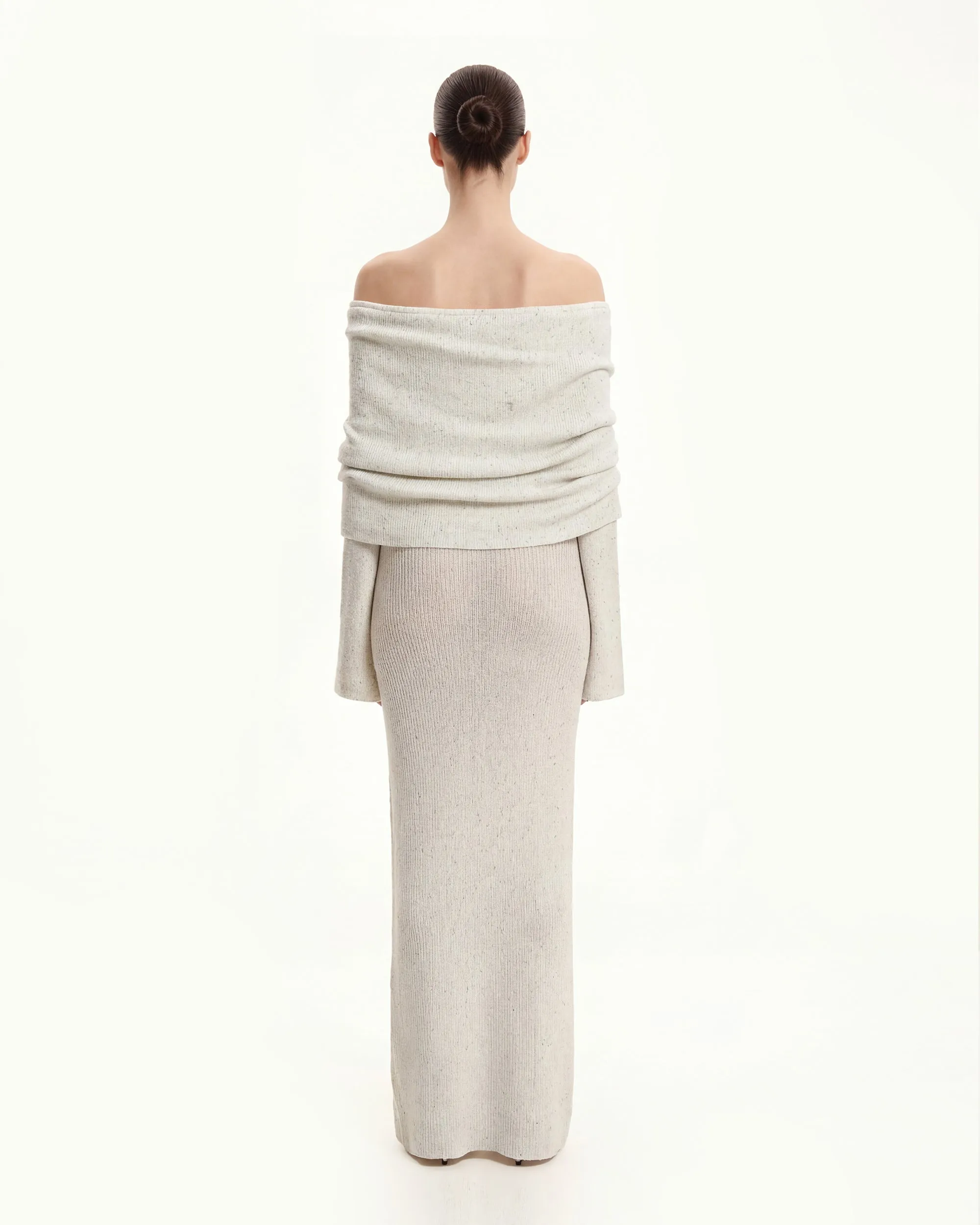 Knit Off-Shoulder Maxi Dress - Cream sold by JW PEI product image thumbnail 3