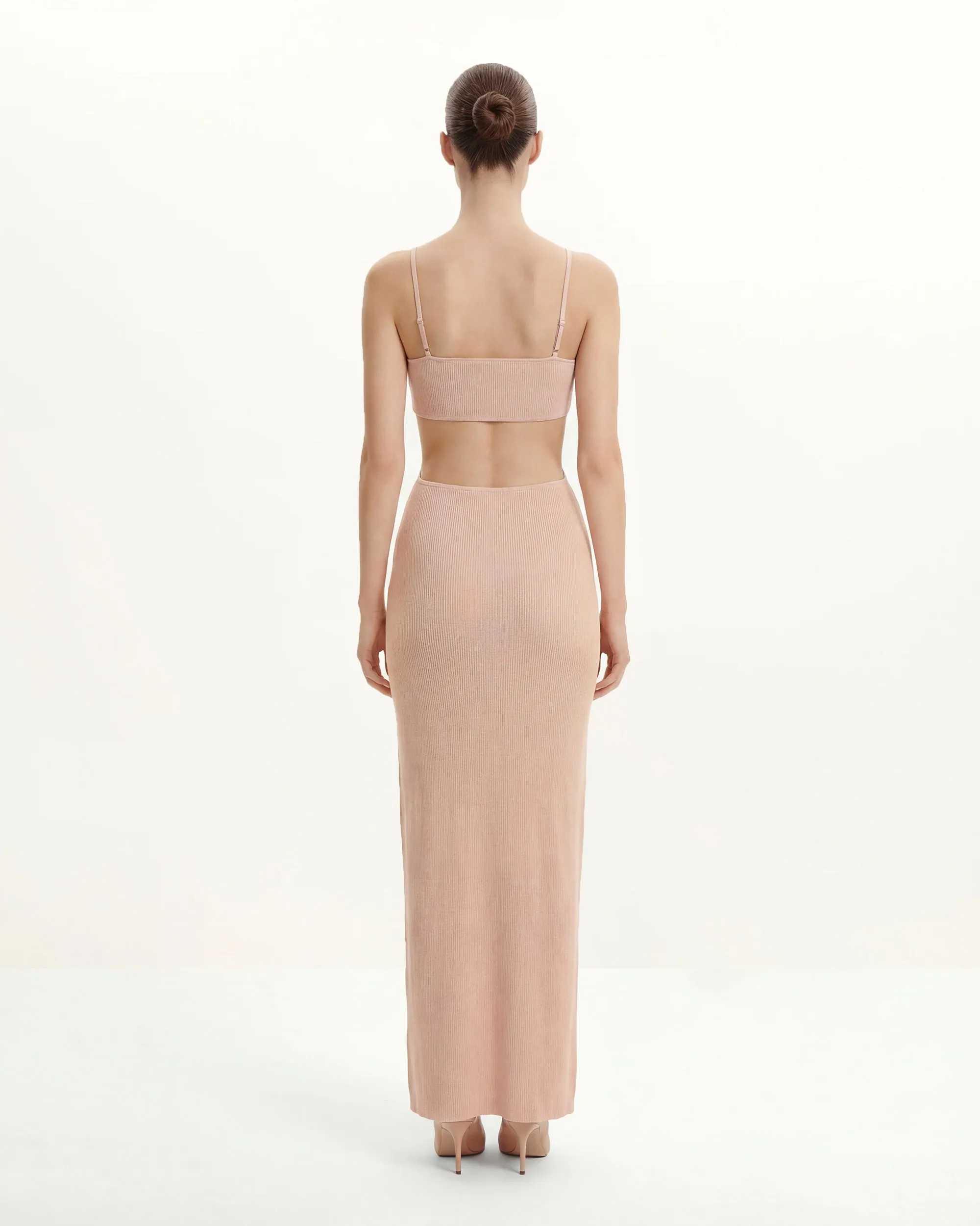 Ribbed Knit Cutout Maxi Dress - Pink sold by JW PEI product image thumbnail 3