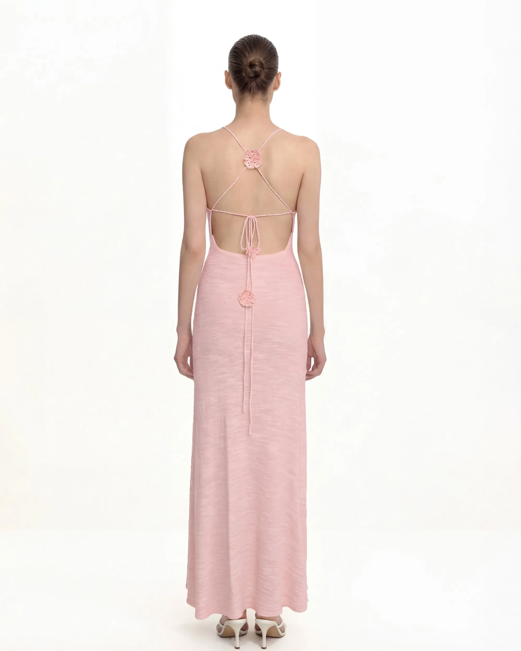 Textured Knit Halter Maxi Dress - Pink sold by JW PEI product image thumbnail 2