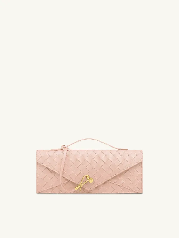 Celeste Woven Textured Envelope Top Handle Bag - Nude Pink sold by JW PEI