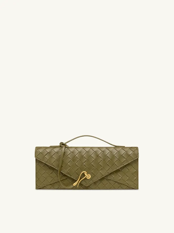 Celeste Woven Textured Envelope Top Handle Bag - Olive Green sold by JW PEI