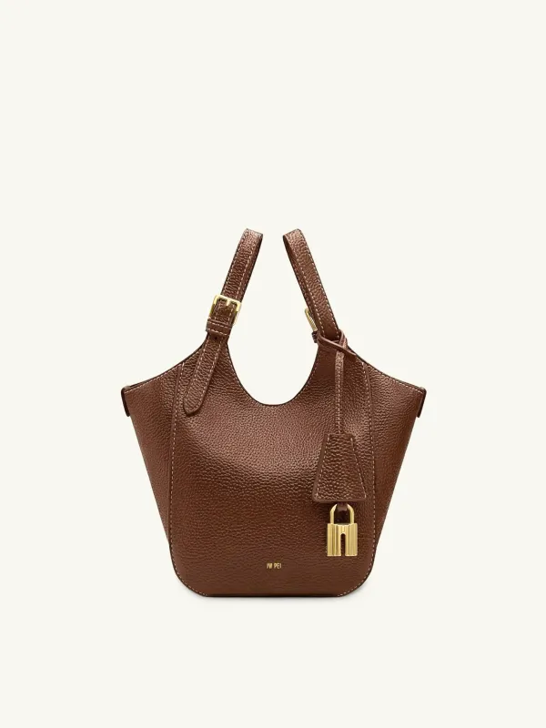Ines Padlock Tote Bag - Chocolate Brown sold by JW PEI