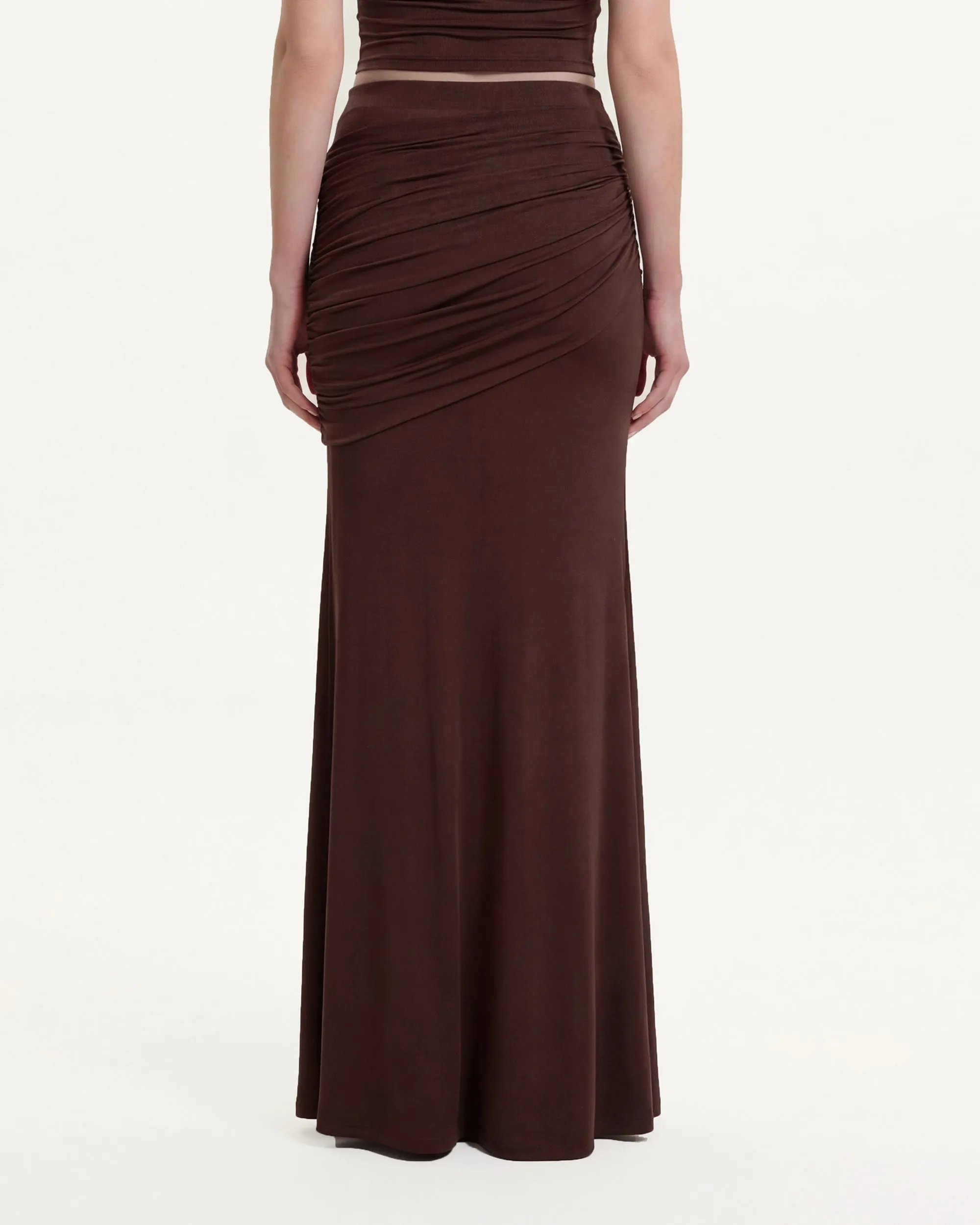 Ruched Column Maxi Skirt - Brown sold by JW PEI product image thumbnail 4