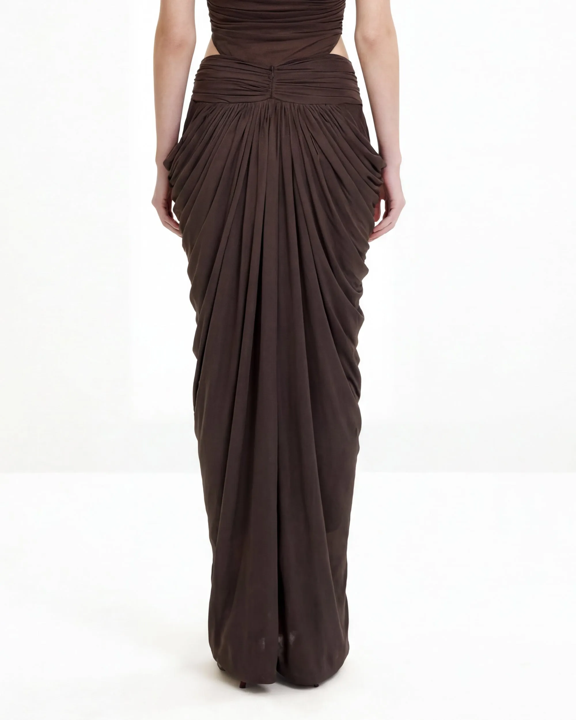 Draped Twist-Front Maxi Skirt - Brown sold by JW PEI product image thumbnail 4