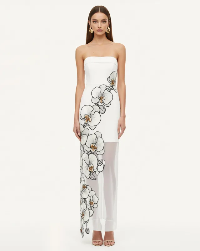 Orchid Embroidered Dress - White sold by JW PEI