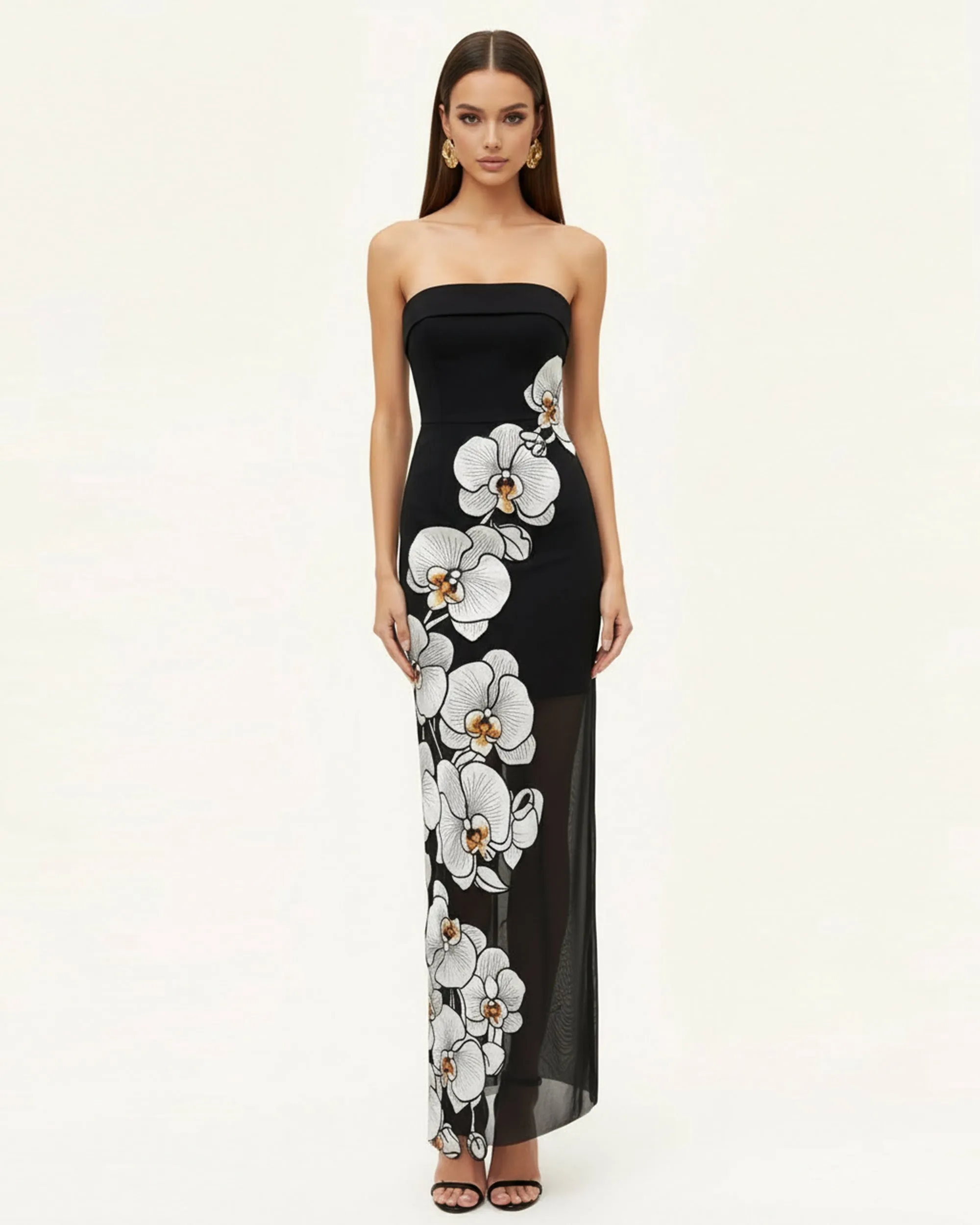 Orchid Embroidered Dress - Black sold by JW PEI