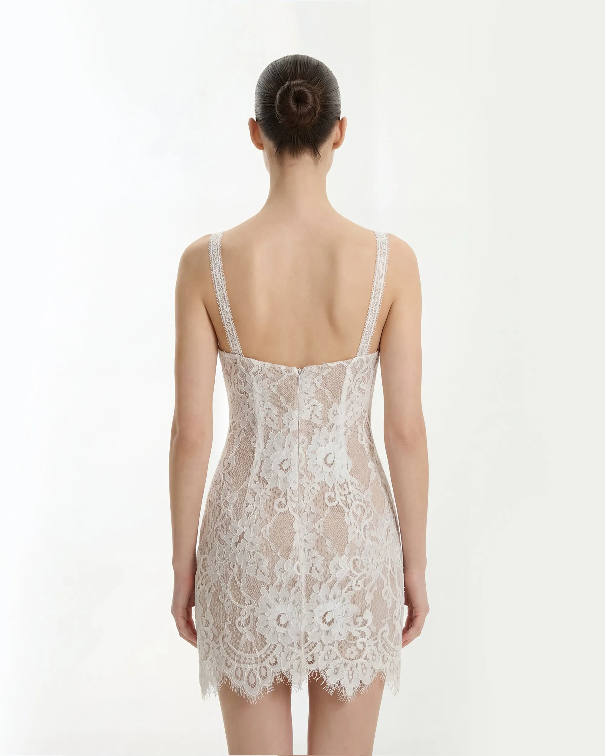 Eyelash Lace Bustier Bodycon Dress - White sold by JW PEI product image thumbnail 3
