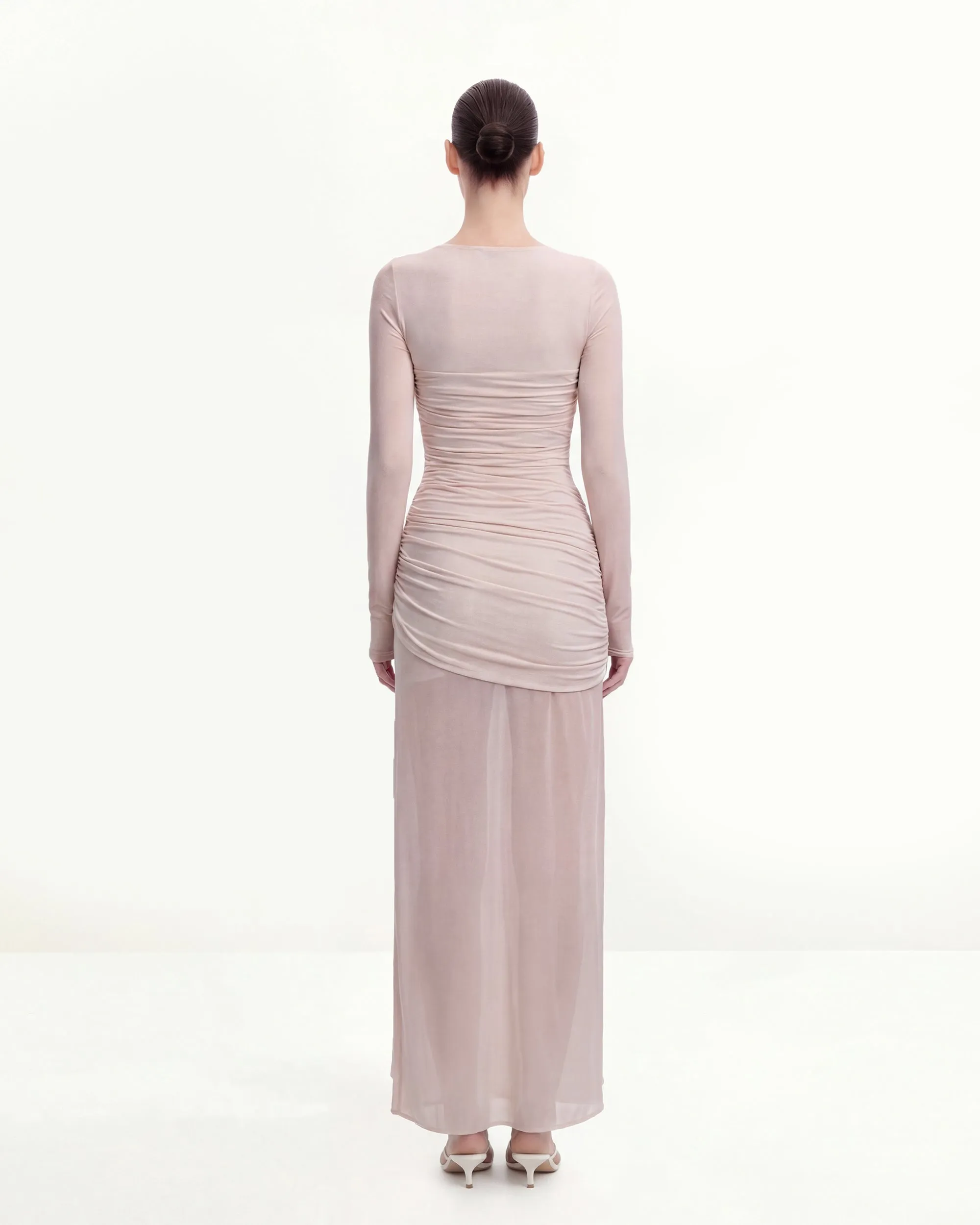 Twist Ruched Bodycon Long Sleeve Dress - Pink sold by JW PEI product image thumbnail 2