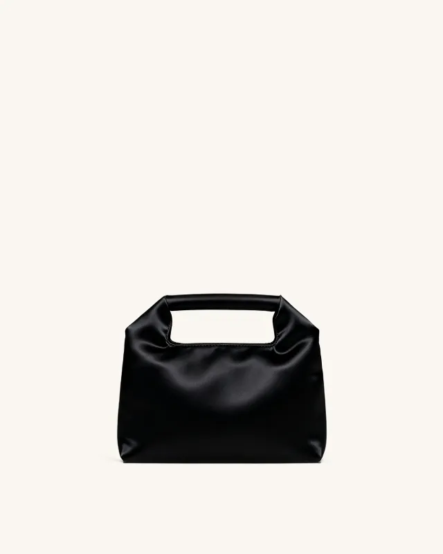 Lexi Satin Top Handle Bag - Black sold by JW PEI