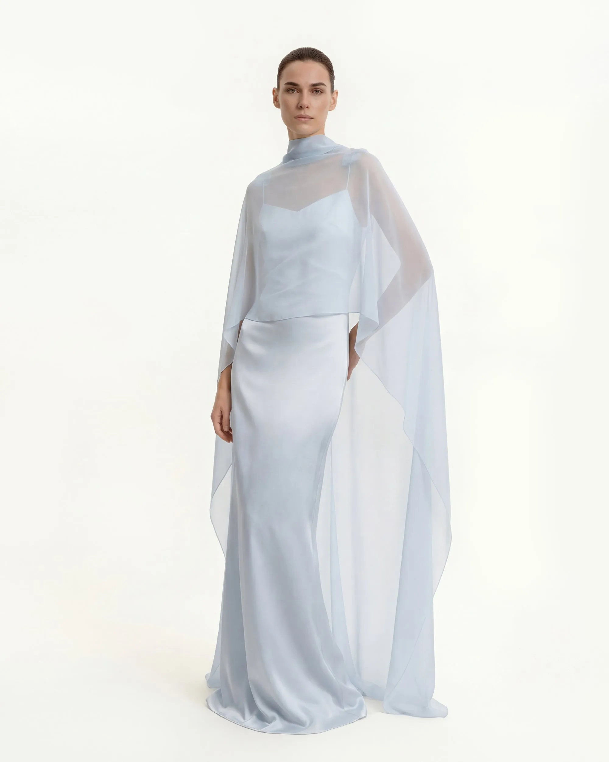 Tulle Cape Shawl - Blue sold by JW PEI