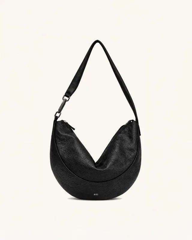 Crescent Hobo Shoulder Bag - Black sold by JW PEI