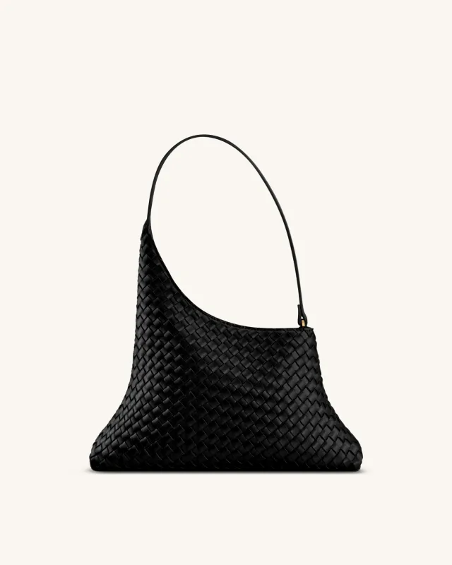 Lyra Woven Shoulder Bag - Black sold by JW PEI