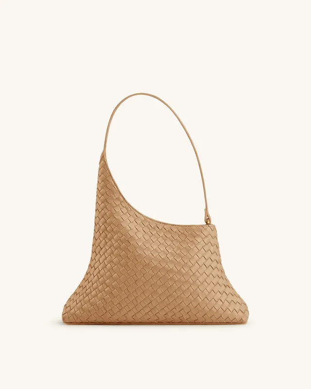 Lyra Woven Shoulder Bag - Apricot sold by JW PEI