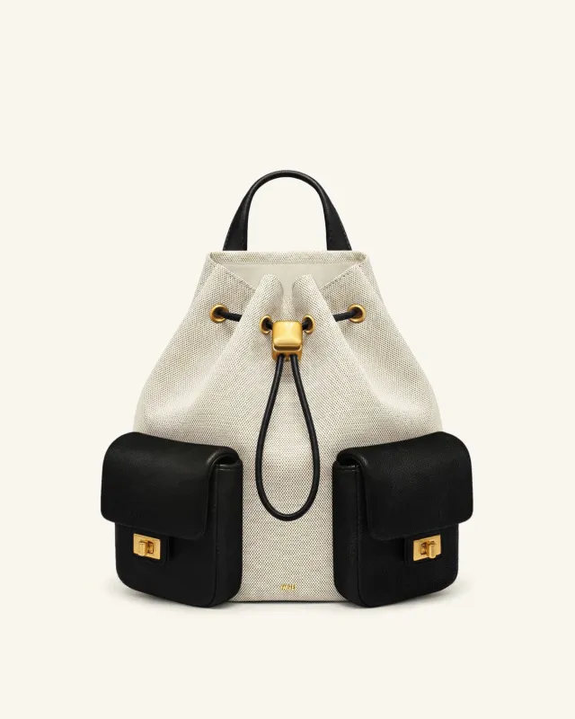 Avery Drawstring Utility Backpack – Black Canvas sold by JW PEI