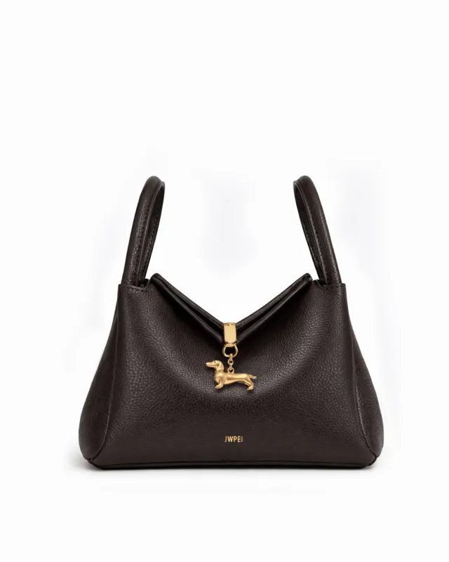Dachshund Charm Top Handle Bag - Brown sold by JW PEI