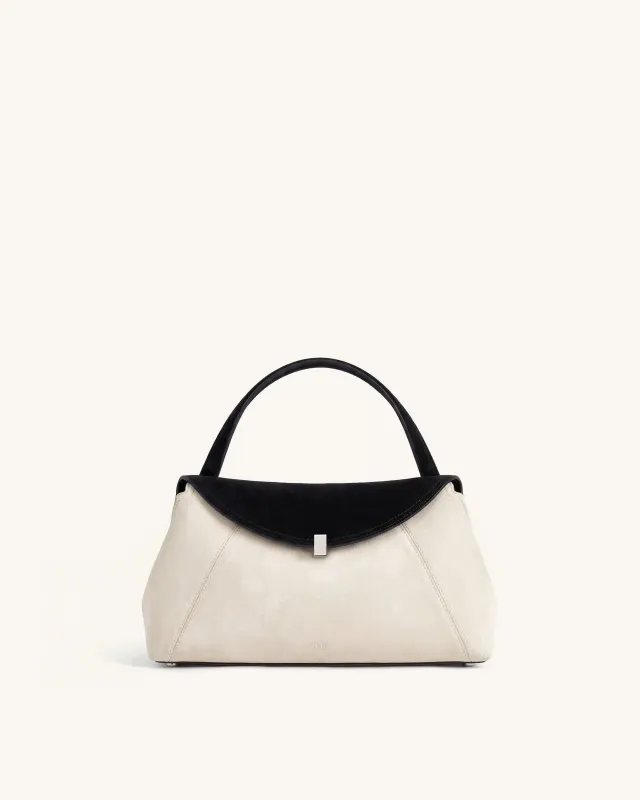 Suede Top Handle Bag - Cream & Black sold by JW PEI