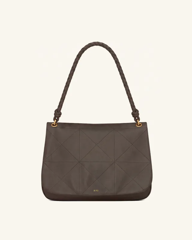 Ava Quilted Shoulder Bag - Olive Brown sold by JW PEI