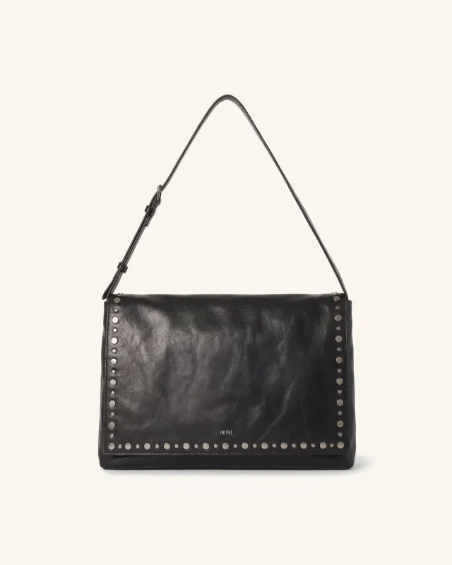 Aria Studded Shoulder Bag - Black sold by JW PEI