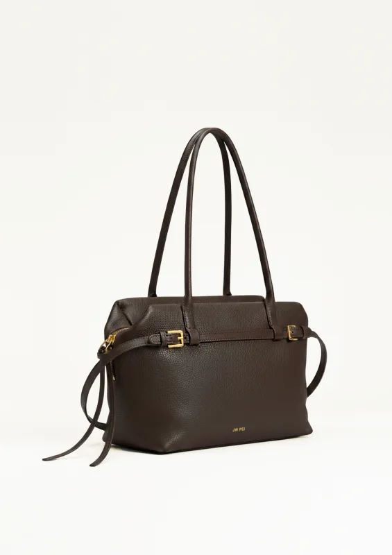 Avery Pebbled Tote Bag - Brown sold by JW PEI