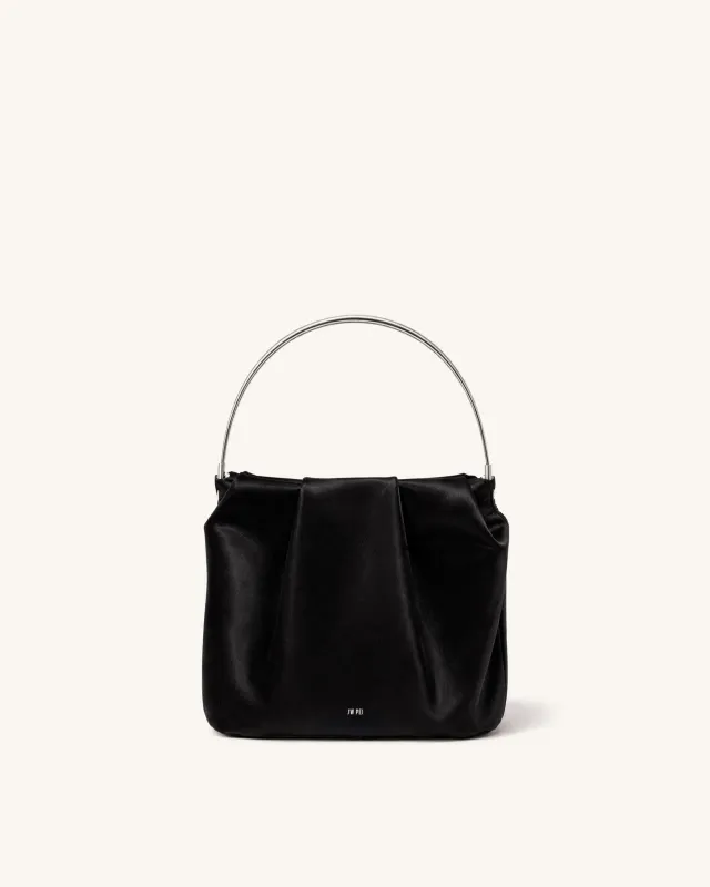 Zoe Ruched Top Handle Bag - Black sold by JW PEI